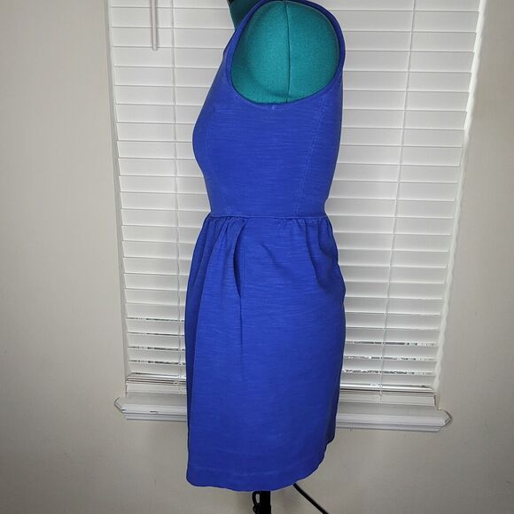 Madewell Cobalt Blue Verse Ponte Sleeveless Dress Pockets Preppy Classy Small - Picture 2 of 10
